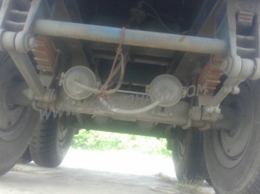 หางพื้นเรียบยาว 12 เมตร ต่ออู่พนัส จดทะเบียนปี 46 เลขคัชซี P36-1296 แบบรุ่น PS2-SC1200A น๊อต 8 ตัว ยาง 10.00-20 / 2 เพลา