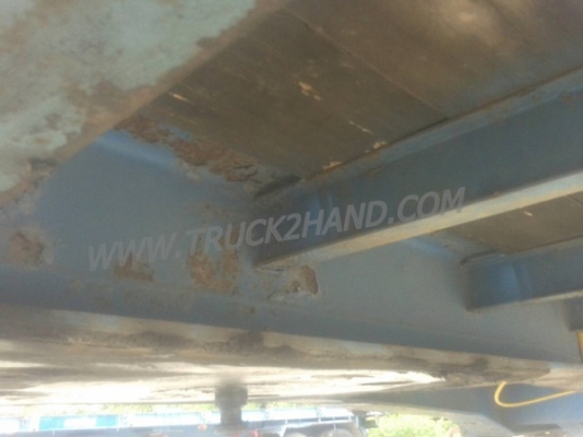 หางพื้นเรียบยาว 12 เมตร ต่ออู่พนัส จดทะเบียนปี 46 เลขคัชซี P36-1296 แบบรุ่น PS2-SC1200A น๊อต 8 ตัว ยาง 10.00-20 / 2 เพลา