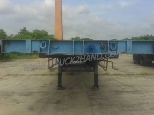 หางพื้นเรียบยาว 12 เมตร ต่ออู่พนัส จดทะเบียนปี 46 เลขคัชซี P36-1296 แบบรุ่น PS2-SC1200A น๊อต 8 ตัว ยาง 10.00-20 / 2 เพลา