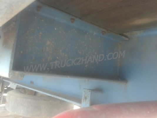 หางพื้นเรียบยาว 12 เมตร ต่ออู่พนัส จดทะเบียนปี 46 เลขคัชซี P36-1296 แบบรุ่น PS2-SC1200A น๊อต 8 ตัว ยาง 10.00-20 / 2 เพลา