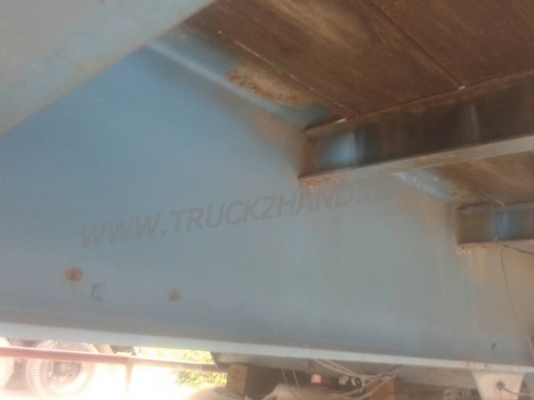 หางพื้นเรียบยาว 12 เมตร ต่ออู่พนัส จดทะเบียนปี 46 เลขคัชซี P36-1296 แบบรุ่น PS2-SC1200A น๊อต 8 ตัว ยาง 10.00-20 / 2 เพลา