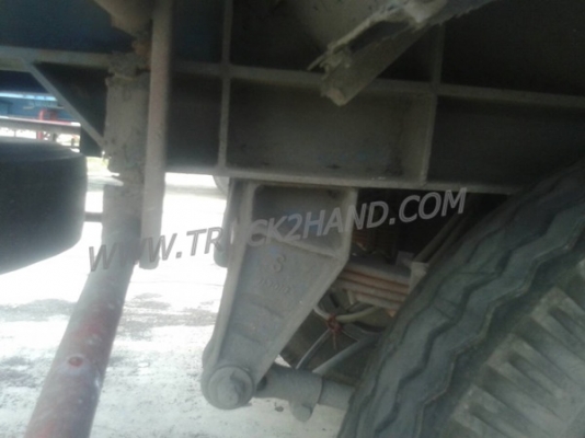 หางพื้นเรียบยาว 12 เมตร ต่ออู่พนัส จดทะเบียนปี 46 เลขคัชซี P36-1296 แบบรุ่น PS2-SC1200A น๊อต 8 ตัว ยาง 10.00-20 / 2 เพลา