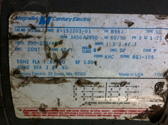 ปั๊มเอนกประสงค์ ตัวเรือนเป็นพลาสติกอย่างดี Century Electric ของ อเมริกา ขนาดท่อส่งและดูด 2 นิ้ว ใข้ได้ตั้งแต่  200 - 460 V.