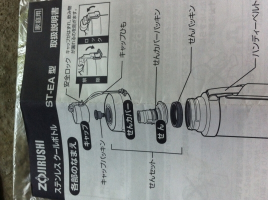 กระติกใส่น้ำเย็นพกพาอย่างดี ZOJIRUSHI  เป็นสแตนเลส เก็บความเย็นไว้ด้วยระบบศูนย์ยากาศ
