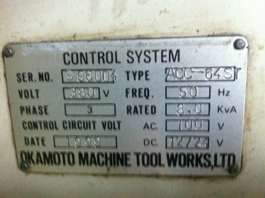 ขายเจียราบด่วน OKAMOTO เป็นรุ่นใหม่ มีลิเนี่ยด้วยนะครับ ลืมบอก 3 แกน เจียออโต้ ขนาดเจียงานได้ ประมาณ 700x350 มม.สภาพดี สวย พร้อมใช้งาน ไม่แพง 260,000 บาท ต่อรองได้ คร้าบบบ ด่วน ๆ ถูก ๆ