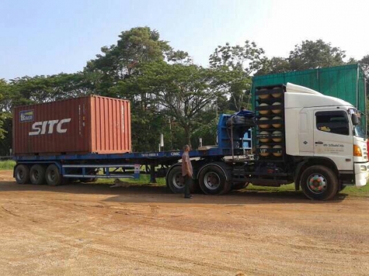 Hino360แรงม้าติดตั้งngvมาจากโรงงานหัวลากพร้อมหางพื้นเรียบ3เพลา