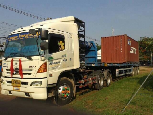 Hino360แรงม้าติดตั้งngvมาจากโรงงานหัวลากพร้อมหางพื้นเรียบ3เพลา