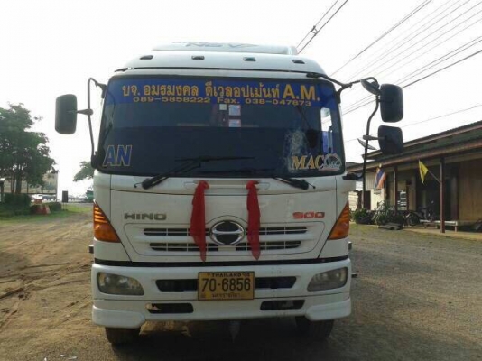 Hino260แรงม้าติดตั้งngvมาจากโรงงานหัวลากพร้อมหางพื้นเรียบ3เพลา