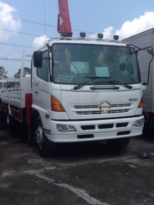 6 ล้อกะบะคอกเตี้ยเพลาเดียวติดเครน 5 ตัน 3 ปลอก HINO รุ่น เมก้า เครื่องยนต์ 212 แรงม้า