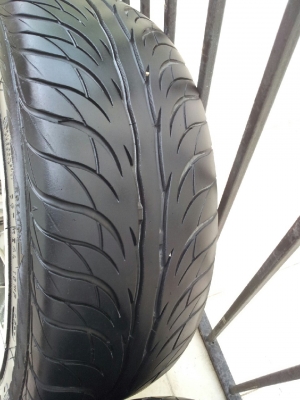 ขายแม็ก พร้อมยาง 205-45-ZR17 สภาพดี สวย 4รู100 แบล็คโคมหน้ากระจก