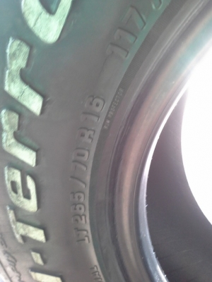 BF All USA. 265/70/16 ปี09  สภาพดี 1ชุด