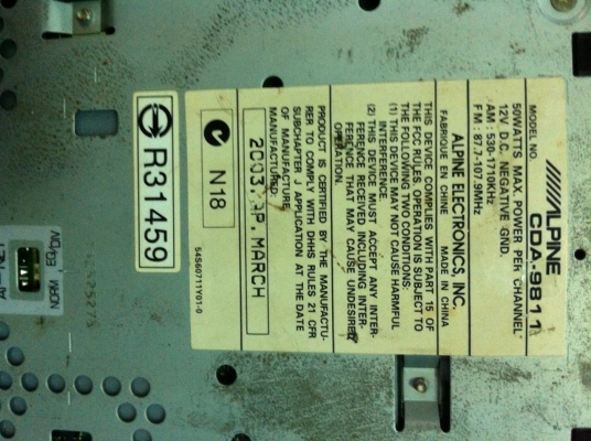 Alpine CDA-9811 24Bit 4V ตัวท็อป MP3 CD FMคลื่นไทย ปรีเอ้า3ชุด หน้าจอสไลด์ไฟฟ้า ปรับระดับได้3ระดับ มือ2