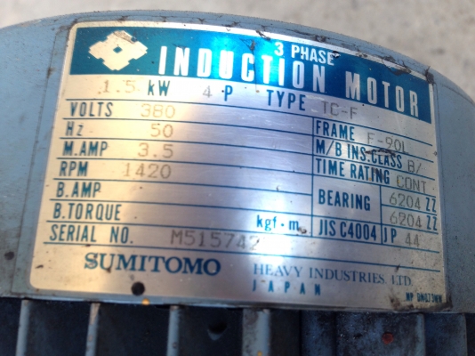 ขายมอเตอร์เกียร์ Cycro drive Sumitomo 2HP. 380V อัตราทด 1:165 รอบช้าแรงบิดเยอะ สภาพสวย วิ่งนิ่ม พร้อมใช้งาน มี 2 ตัวครับ ขายมอเตอร์เกียร์ Cycro drive Sumitomo 2HP. 380V อัตราทด 1:165 รอบช้าแรงบิดเยอะ สภาพสวย วิ่งนิ่ม พร้อมใช้งาน มี 2 ตัวครับ