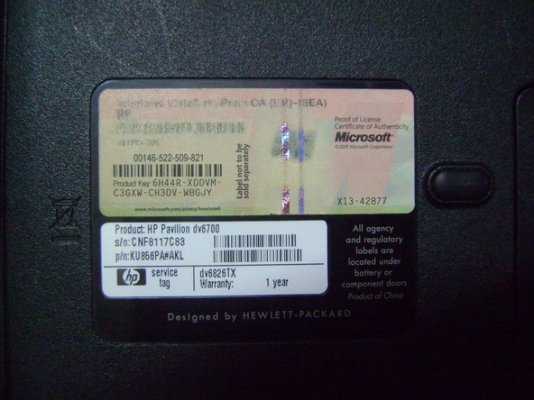 Notebook HP Pavillion dv6000