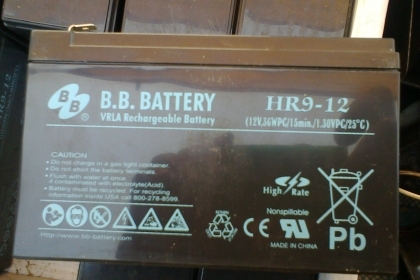 แบตตเตอรีแห้ง 12 โวล 9 แอม