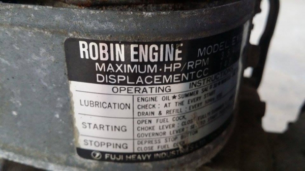 ปั๊มน้ำเก่าญี่ปุ่น  ROBIN  รุ่น EY15D เครื่องยนต์ติดง่าย สภาพพร้อมใช้งาน ไม่เคยใช้งานในไทย