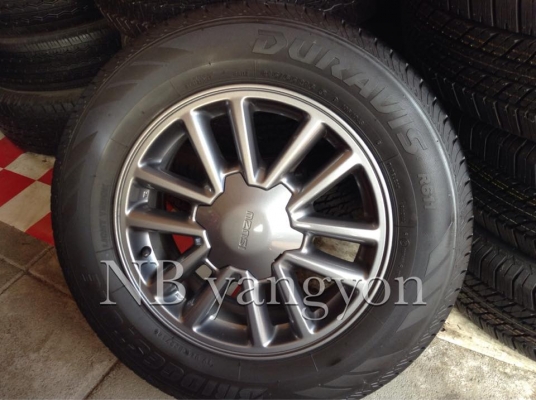 ล้อแม็ก Isuzu all new x series ขอบ 16 รมดำแท้ พร้อมยาง Bridgestone Duravis 215-65-16 ปี 14