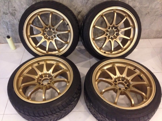 ล้อ VOLK Ce28 ขอบ 18 5รู114 หน้า9.5หลัง10 off30 งาน Rota พร้อมยาง ใส่เก๋ง กะบะ vigo ไททัน ได้หมด