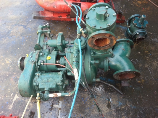 ขายปั้มดับเพลิงเก่าญี่ปุ่น มิกกิ  m3  2ใบพัด ทองเหลืองทั้งตัว  พร้อมตัวไล่อากาศอัตโนมัติ