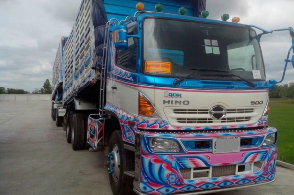 ขายดาวน์ HINO 344 พ่วงแม่+ลูกดั๊ม กระบะเหล็กคอกเกษตร รถปี 57