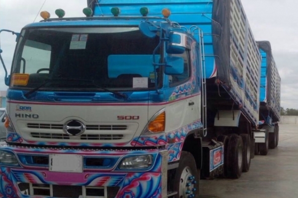 ขายดาวน์ HINO 344 พ่วงแม่+ลูกดั๊ม กระบะเหล็กคอกเกษตร รถปี 57