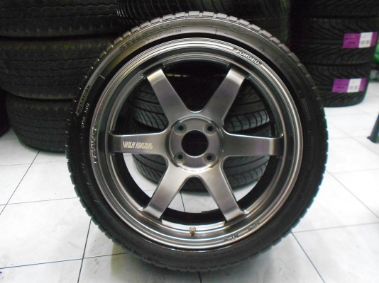 ขายล้อแม็ก TE37 ขอบ 17&times;7.5ET30(4/100)พร้อมยาง Bluestreak 205/45/17 ปี 13/เทิร์นได้ ใส่ฟรี ส่งฟรีค่ะ