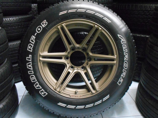 ขายล้อแม็ก Lenso ขอบ 17F8.5R9.5(6/139)พร้อมยาง Aurora 245/65/17 ปี 12/เทิร์นได้ ใส่ฟรี ส่งฟรีค่ะ