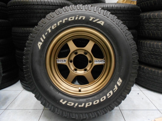 ขายล้อแม็กใหม่ TE37X ขอบ 16&times;8ET0 พร้อมยาง BFGoodrich All -Terrain 265/70/16 ปี 09/เทิร์นได้ ใส่ฟรี ส่งฟรีค่ะ