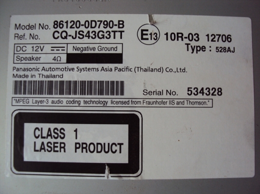 ขายวิทยุติดรถยนต์ Toyota yaris . vios รุ่นล่าสุด