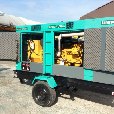 เครื่องปั่นไฟHINOพร้อมล้อพ่วง 125 Kva.รับประกัน 1 ปี เครื่องปั่นไฟHINOพร้อมล้อพ่วง 125 Kva.รับประกัน 1 ปี