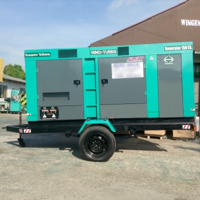 เครื่องปั่นไฟHINOพร้อมล้อพ่วง 125 Kva.รับประกัน 1 ปี เครื่องปั่นไฟHINOพร้อมล้อพ่วง 125 Kva.รับประกัน 1 ปี