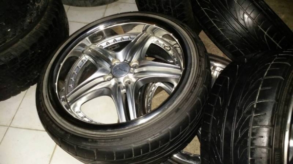 ล้อ VIP ขอบ 17 4รู 100 พร้อมยาง 205 40 17 dunlop dz ปี 13