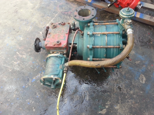 ขายปั้มดับเพลิงเก่าญี่ปุ่น มิกกิ m7ทองเหลือง 3ใบ แรงดันสูง เข้า5ออก4นิ้ว