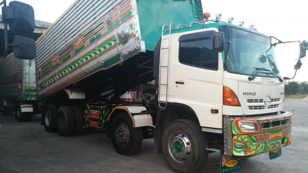 ขายรถบรรทุก 20 ล้อพ่วงแม่ลูกดัมพ์เกษตร HINO MEGA 344 แรงม้า 12 ล้อ ลูกพ่วง 2 เพลา ราคา 2650000