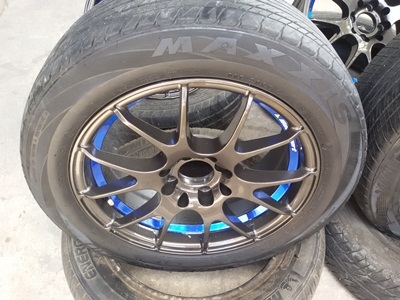 ขายล้อWebsport ขอบ15สีกัลทองน้ำเงิน 6.5/4รู100*114  4 ล้อ