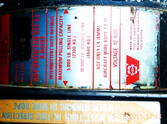 วิ้น warn  12 V  สวยๆๆ made in usa     อุปกรณ์ครบ พร้อมขาสปอร์ทไลด์ ใส่จิ๊ปมิตซูได้เลย