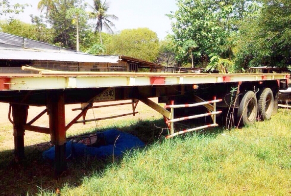 ขายด่วน หางพ่วงพื้นเรียบ 2 เพลา ความยาว 10.50 เมตรสภาพดีพร้อมใช้งานได้เลยครับ ช่วงล่างแน่นดีคัชซีสวยไม่มีแตกบวม ยางสภาพดี 8 เส้นประมาณ 65\% เอกสารทะเบียนครบ ราคาต่อรองได้ครับ