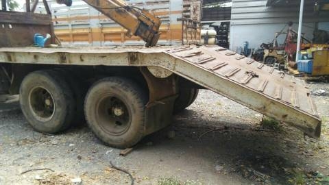 เทนเลอร์บรรทุกแบคโฮ 2 เพลาติดเฮี้ยบ MITSUBISHI 195 แรงราคา7000,000