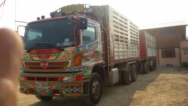 ขายรถบรรทุกสิบล้อดัมพ์ Hino 344 ปี 53 กระบะเหล็กดัมพ์คอกเกษตร ลูก 3 เพลา มี 2 พ่วง รถสวยพร้อมใช้งาน