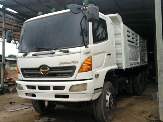 ขายรถบรรทุกสิบล้อ HINO MEGA 260 ดั๊มพ์สามมิตร เครื่องเดิม เกียร์เดิม พร้อมลำโพงลาก