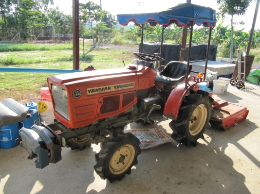 ขายรถไถ ยันม่าร์ รุ่น1401D พร้อมตัดตัดหญ้า + กระบะบรรทุกพ่วงท้าย