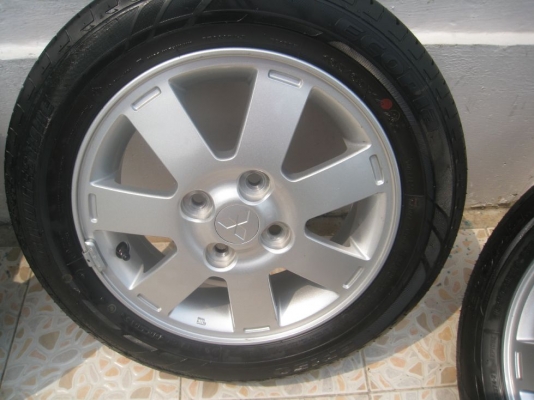 ขายล้อแม็กเดิม Mitsubishi mirage 14"x4.5" 4รู 100 et46 +ยางปี12 (081-3747940)