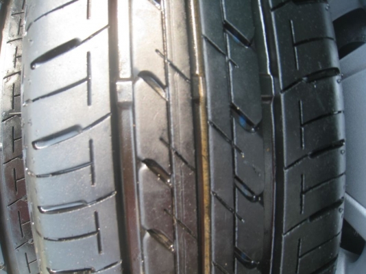 ขายกะทะล้อ  Mitsubishi Mirage ขอบ 14 +ฝาครอบ+ยางปี 12 (081-3747940)