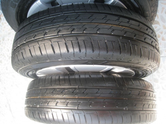 ขายกะทะล้อ  Mitsubishi Mirage ขอบ 14 +ฝาครอบ+ยางปี 12 (081-3747940)