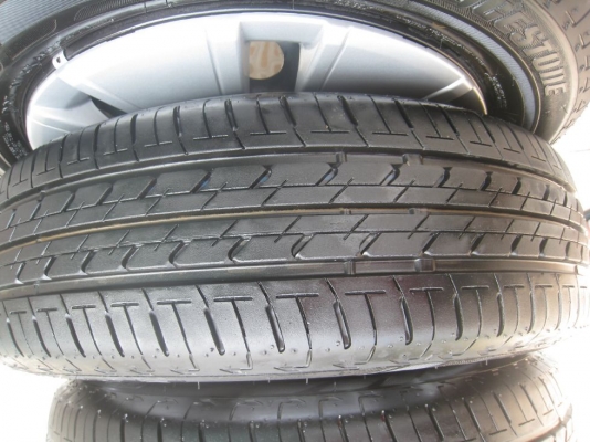 ขายกะทะล้อ  Mitsubishi Mirage ขอบ 14 +ฝาครอบ+ยางปี 12 (081-3747940)