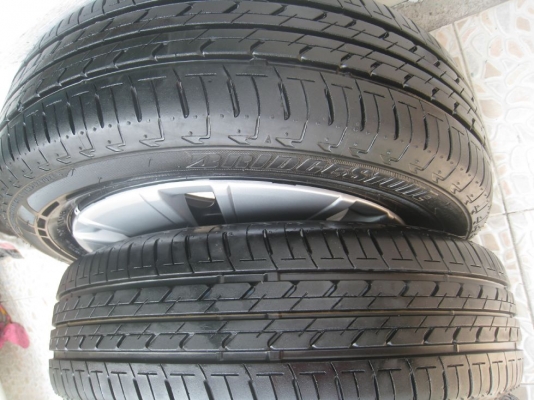 ขายกะทะล้อ  Mitsubishi Mirage ขอบ 14 +ฝาครอบ+ยางปี 12 (081-3747940)