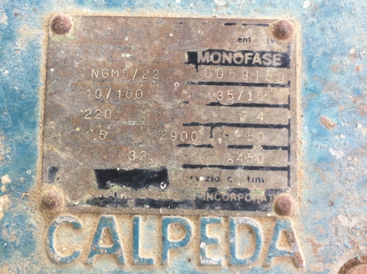 มอเตอร์ปั๊มน้ำ CALPEDA  ของอิตาลี ขนาด 1.5 แรงม้า ดันน้ำได้สูงถึง  35  ม.