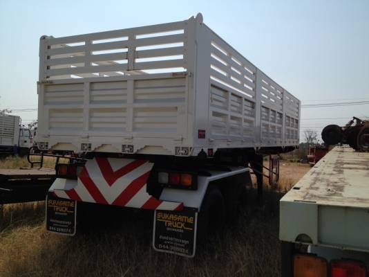 หางเซมิดั้มพ์ 3 เพลา ยาว 9.10 เมตร กว้าง 2.50 เมตร สูง 1.50 เมตร แบบ 3 เพลา เพลายี่ห้อ MAX ยางใหม่ 13 เส้น พร้อมยางอไหล่ ขนาด 1000 ขอบ 20 นิ้ว กระบอกดั้มพ์ 20 ตัน ขึ้นใหม่ทั้งคัน