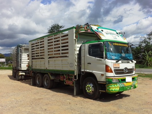 ขายด่วน รถพ่วง 22 ล้อ แม่ลูก Hino fm1p 344 แรงม้า รถบ้าน สภาพสวย