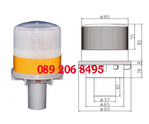 Solar LED warning light
